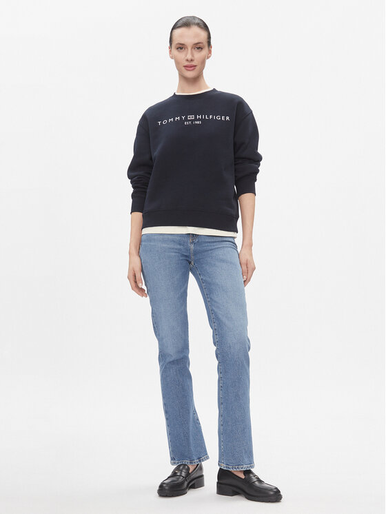 Tommy Hilfiger Tommy Hilfiger Majica dugih rukava Logo WW0WW39791 Plava Regular Fit