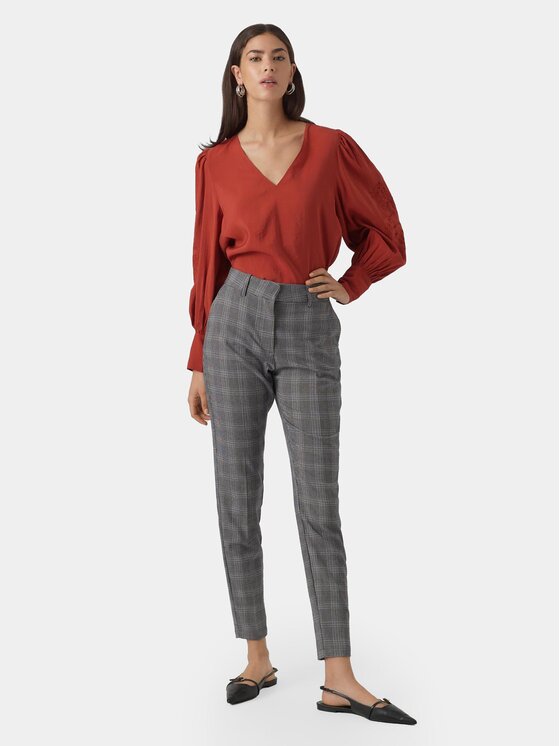 Vero Moda Vero Moda Chino nohavice Malin 10299890 Sivá Tapered Fit
