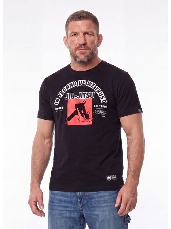 PITBULL PITBULL T-Shirt IN TECHNIQUE WE TRUST Czarny Regular Fit