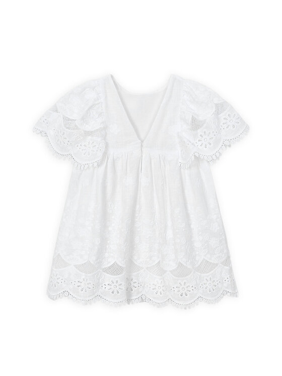 Mayoral Mayoral Elegantes Kleid 3923 Weiß Regular Fit