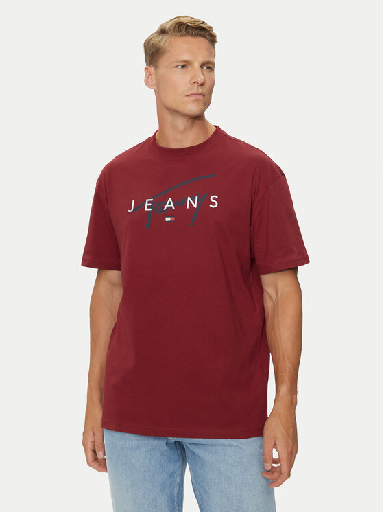Tommy Jeans Tričko Signature Twist DM0DM19683 Červená Regular Fit