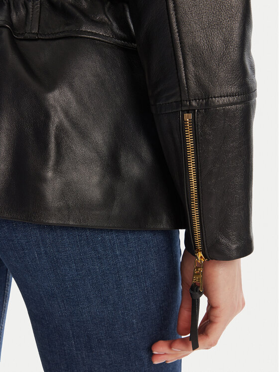 Elisabetta Franchi Elisabetta Franchi Lederjacke GD-50Z-56E2-V1350 Schwarz Regular Fit
