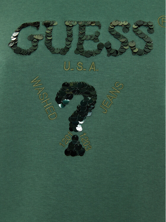 Guess Bluza V4BQ11 KCHX0 Zielony Regular Fit | Modivo.pl