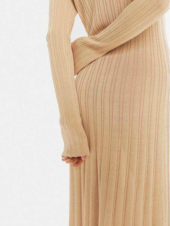 IVY OAK IVY OAK Трикотажна сукня Kourtney IO113144 Бежевий Slim Fit