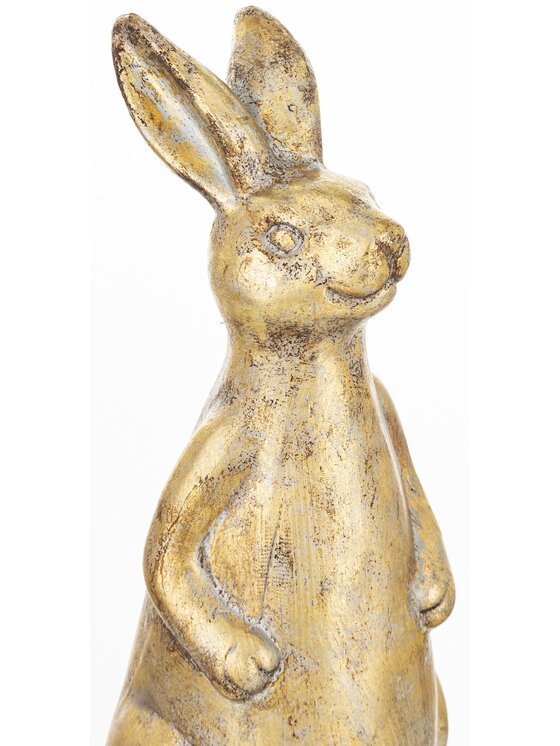 MIAhome MIAhome Figurka ceramiczna królika 31,5x13x13 cm Złoty