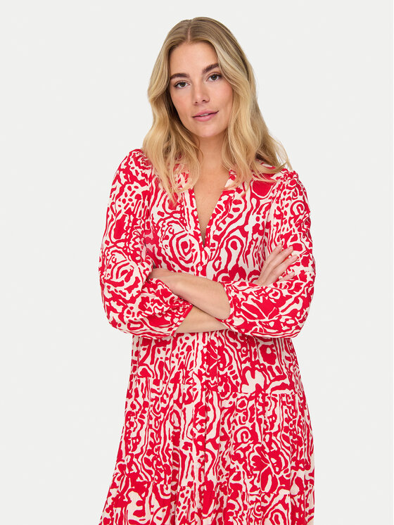 ONLY ONLY Košilové šaty Milana 15308233 Červená Loose Fit