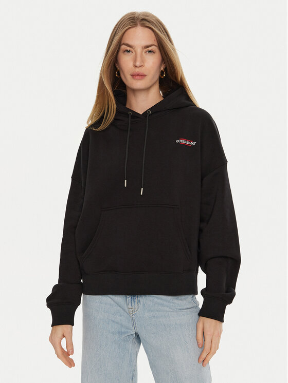 Guess Jeans Guess Jeans Džemperis W4BQ21 KC811 Juoda Regular Fit