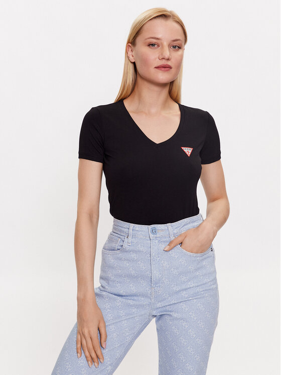Guess Guess T-Shirt W2YI45 J1314 Černá Slim Fit