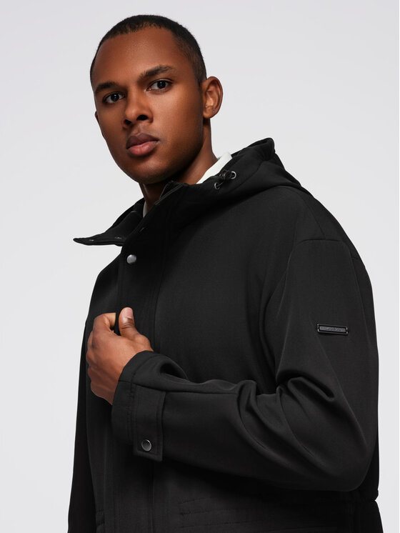 Ombre Ombre Kurtka zimowa OM-JAPJ-0314 Czarny Regular Fit