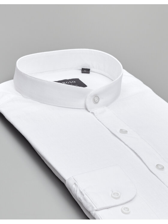 Borgio Borgio Koszula lentella_00586 Biały Slim Fit