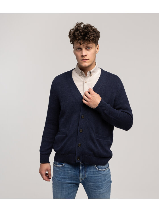 Lee Cooper Lee Cooper Kardigan JUAN 1813 Granatowy Regular Fit