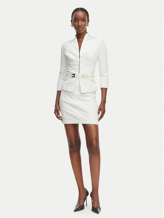 Elisabetta Franchi Elisabetta Franchi Mini sijonas GO-167-61E2-V320 Balta Regular Fit