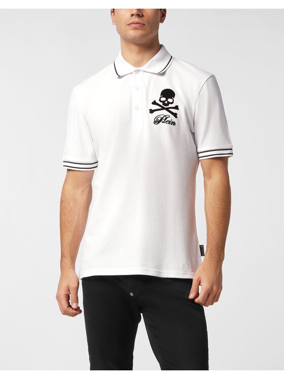 PHILIPP PLEIN PHILIPP PLEIN Polo 27113 Biały Slim Fit