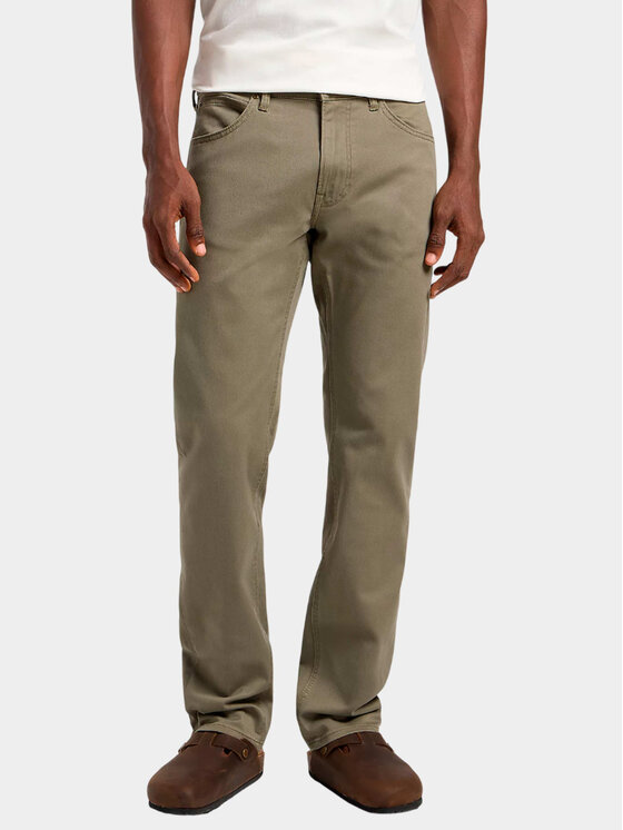 Lee Lee Spodnie materiałowe DAREN ZIP FLY Zielony Straight Fit