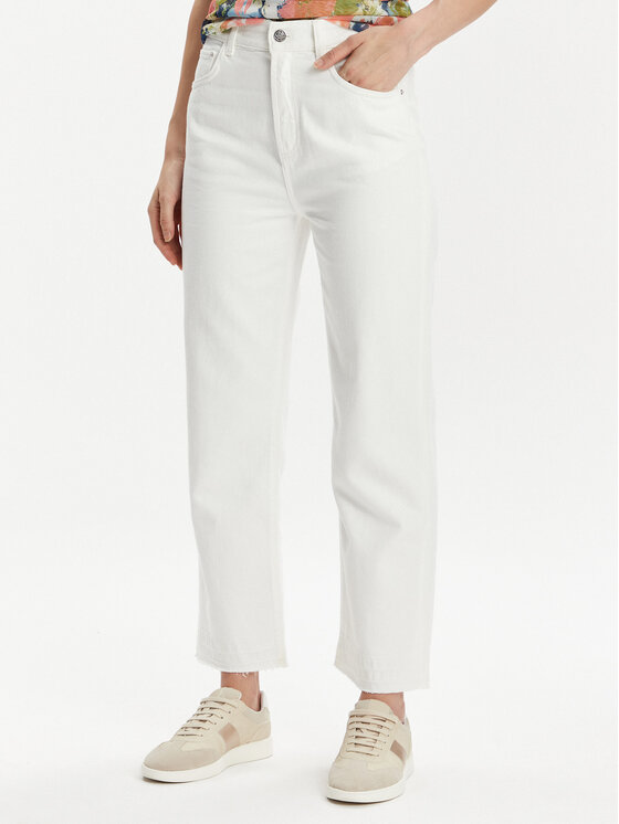 Marella Marella Džinsai Mombis 2413131224 Balta Mom Fit