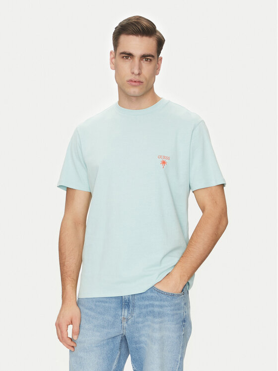 Guess Guess Tričko F5GI09 KA260 Modrá Regular Fit