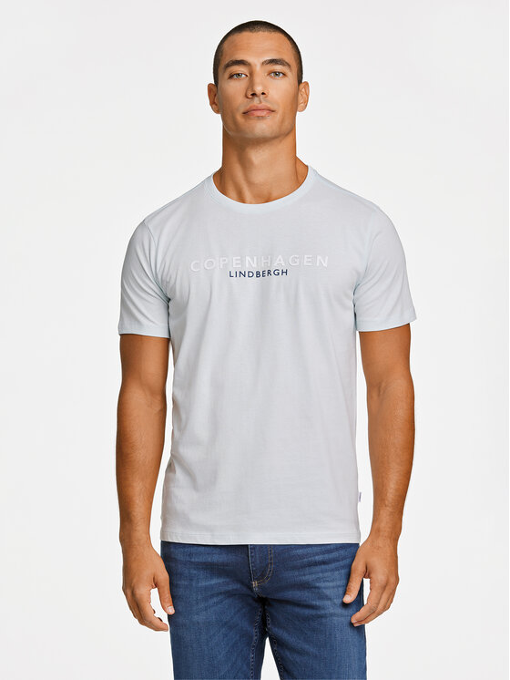 Lindbergh Tričko 30-400200 Modrá Relaxed Fit