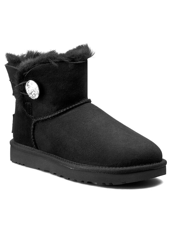 Ugg Ugg Sniego batai W Mini Bailey Button Bling 1016554 Juoda