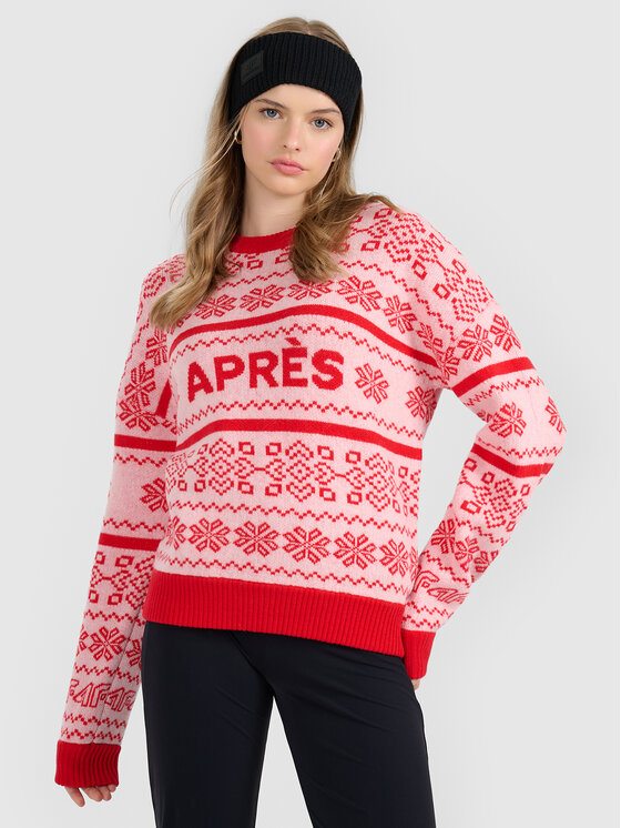 4F 4F Sweter casual Czerwony Regular Fit