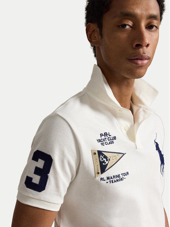 Polo Ralph Lauren Polo Ralph Lauren Тениска с яка и копчета 710B21921003 Бял Regular Fit