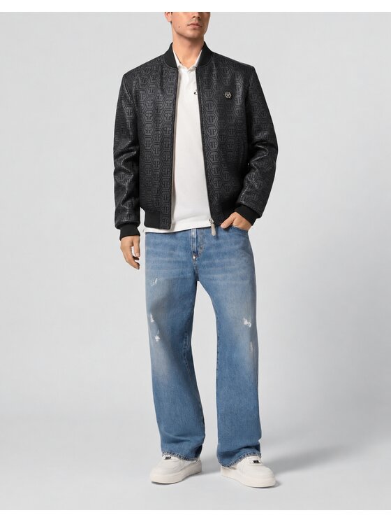 PHILIPP PLEIN PHILIPP PLEIN Bomber 31038 Nero Regular Fit