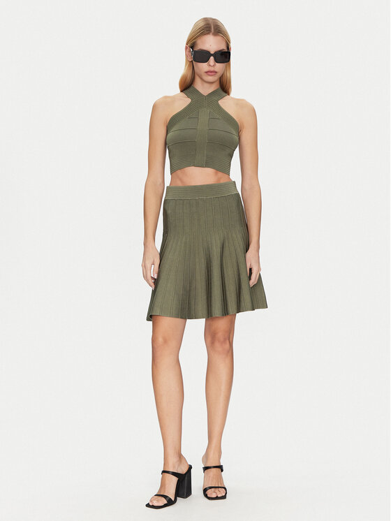 Guess Guess Miniszoknya W5GD0U Z2XY0 Zöld Regular Fit