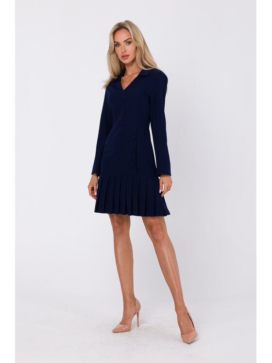 Made of Emotion Made of Emotion Koktejlové šaty M752 Tmavomodrá Modern Fit