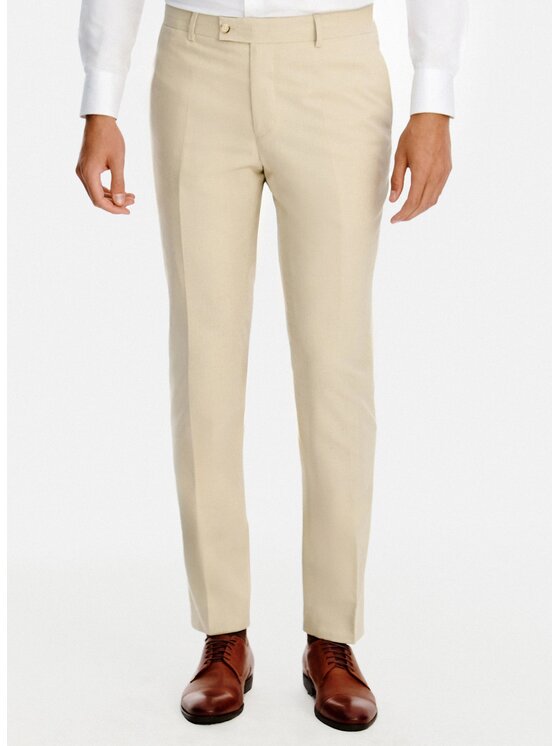 Pako Lorente Pako Lorente Spodnie garniturowe P26SF-6G-037 Beżowy Slim Fit