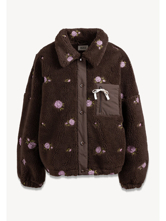 BIZUU BIZUU Bunda pro přechodné období MEDDY FLEECE ZIPPERED JACKET Hnědá Standard Fit
