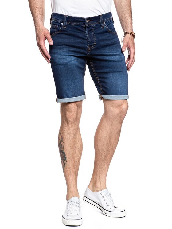 Mustang Mustang Szorty jeansowe CHICAGO SHORT Niebieski Slim Fit