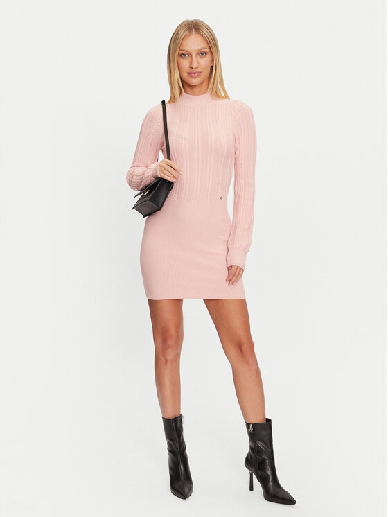 Guess Guess Kötött ruha Livia W4BK08 Z2V42 Rózsaszín Regular Fit