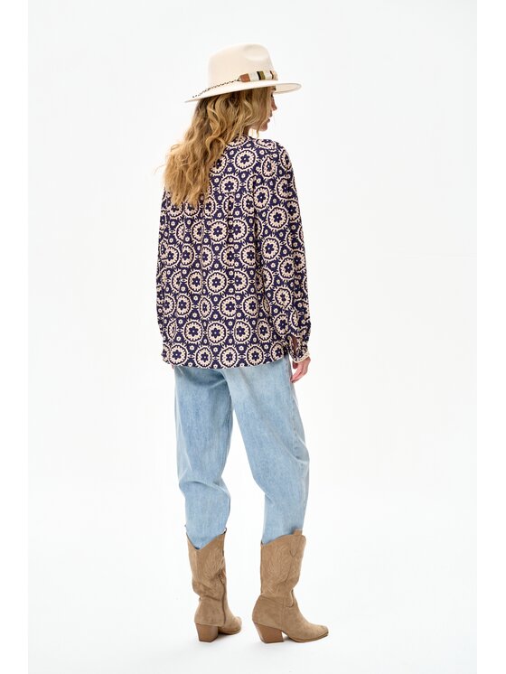 blue shadow blue shadow Bluzka Tiffani Niebieski Regular Fit