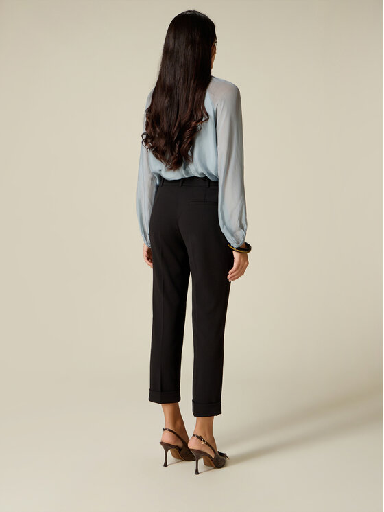 Oltre Oltre Pantaloni di tessuto P079R209294N033 Nero Regular Fit