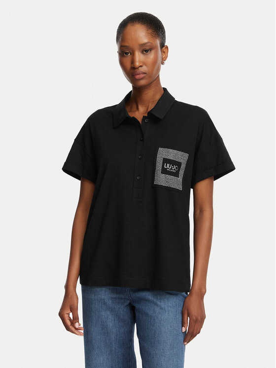Liu Jo Sport Liu Jo Sport Polo särk TA6159 JS870 Must Regular Fit