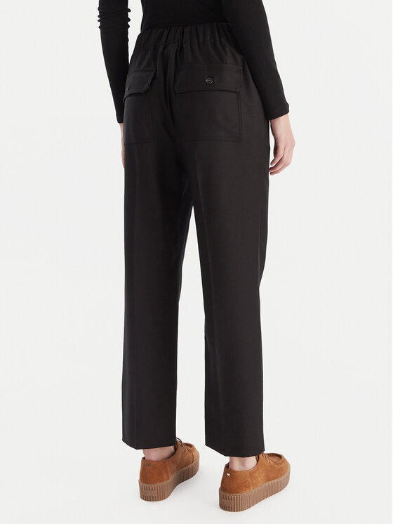 Weekend Max Mara Weekend Max Mara Hlače iz tkanine Hataley 2525136022 Črna Regular Fit
