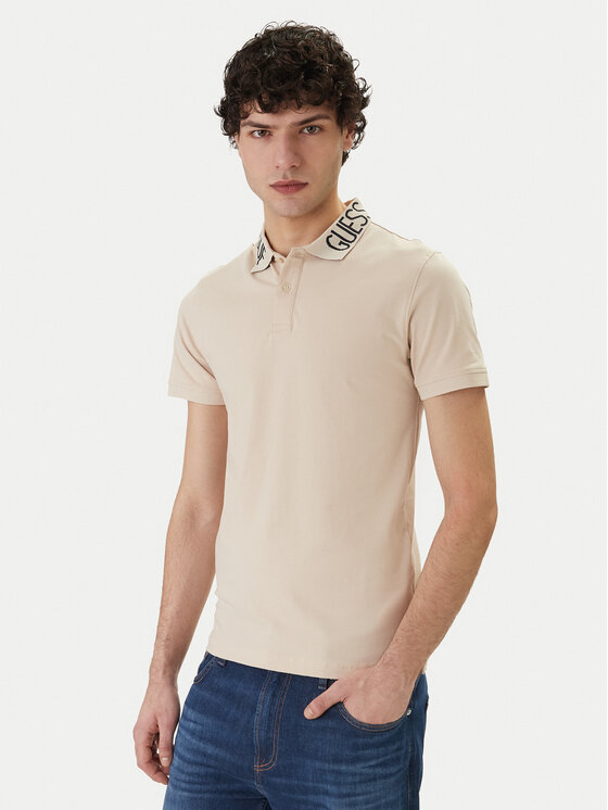 Guess Tricou polo M6GP66 K3070 Bej Slim Fit