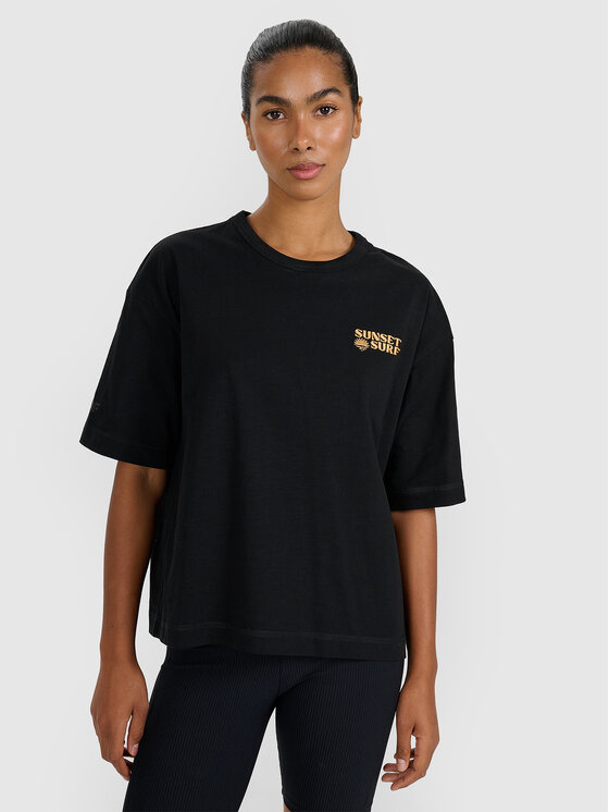 4F 4F T-Shirt FOB SUMMER Czarny Oversize