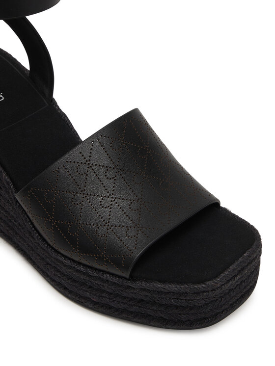 Calvin Klein Calvin Klein Espadryle Wedge Espad 70 Aop Lth HW0HW03138 Czarny