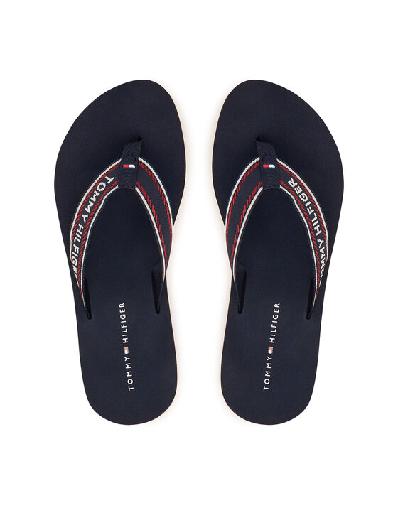 Tommy Hilfiger Tommy Hilfiger Japonke Th Corporate Wedge Summer Sandal FW0FW09695 Mornarsko modra