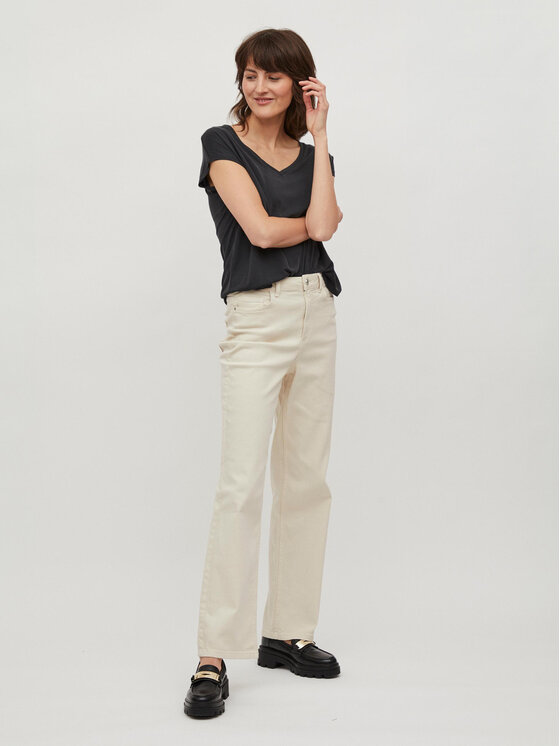 Vila Vila T-shirt Modala 14074847 Crna Relaxed Fit