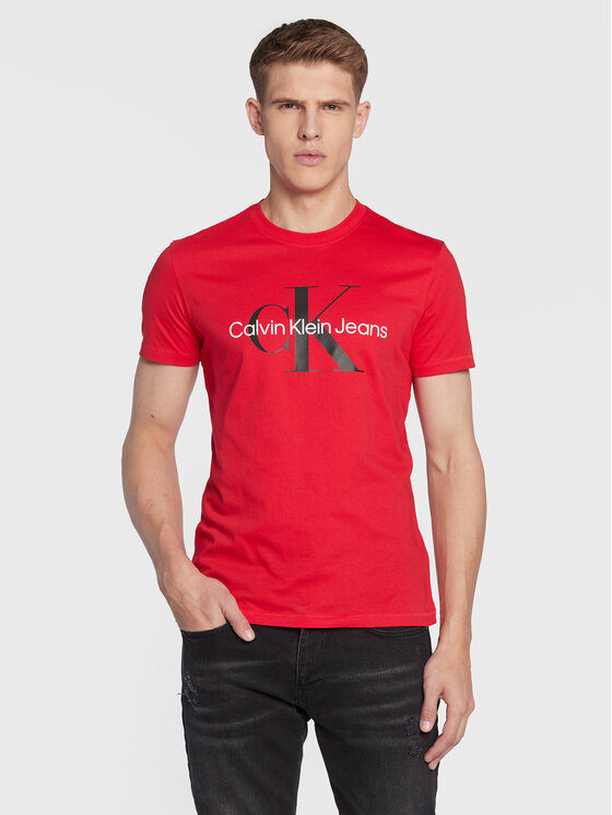 Calvin Klein Jeans T shirt J30J320806 Rosso Slim Fit Modivo