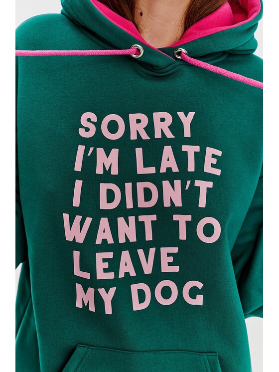 NAOKO NAOKO Mikina Dog Mom Zelená Regular Fit