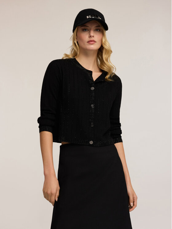 Motivi Motivi Cardigan M442W003540N033 Nero Regular Fit