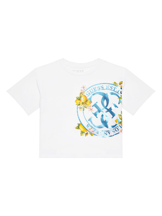 Guess Tricou J6GI00 K6YW4 Alb Regular Fit