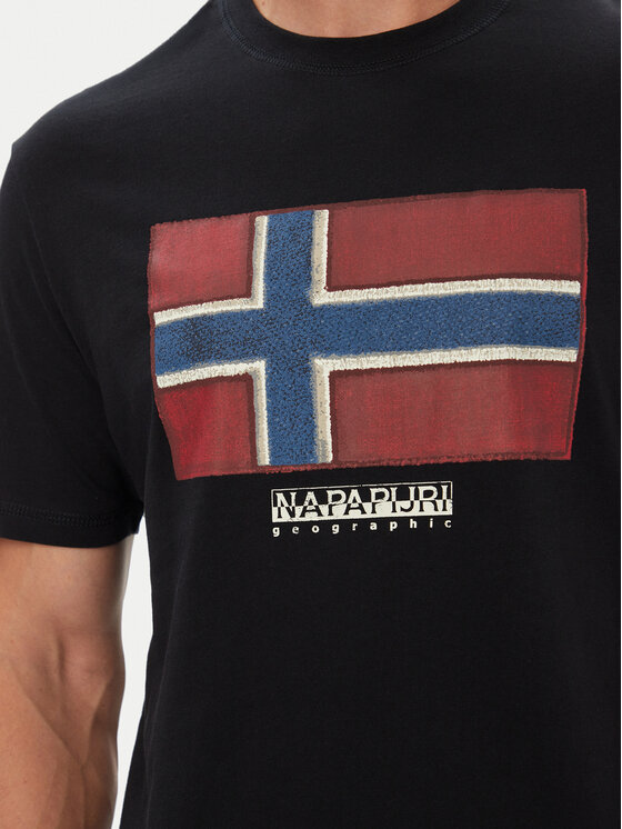 Napapijri Napapijri T-Shirt S-Flag Tiki Ss NP0A8A6I9411 Μαύρο Regular Fit