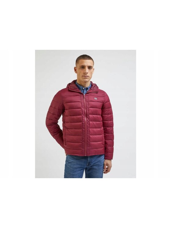 Lee Lee Kurtka puchowa LIGHT PUFFER JACKET 112321559 L87HSZA84 Bordowy Regular Fit