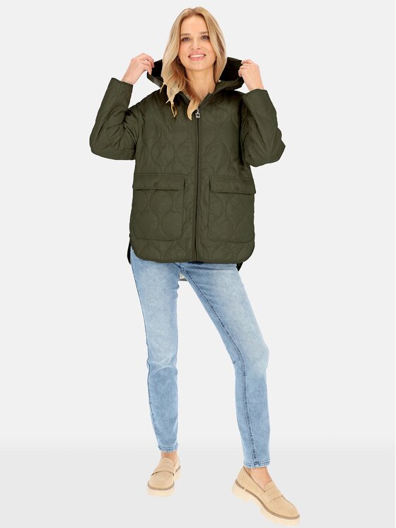 Perso Perso Kurtka przejściowa BLE241046F Khaki Regular Fit