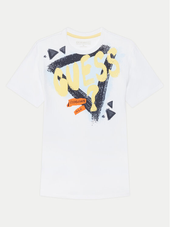Guess T-Shirt L5GI00 K8HM4 Biały Regular Fit