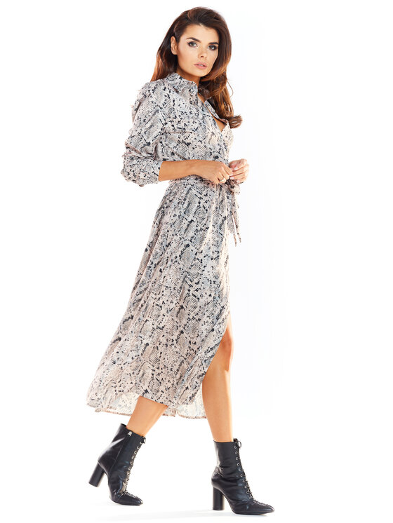 Awama Awama Vestito chemisier A324 Grigio Basic Fit