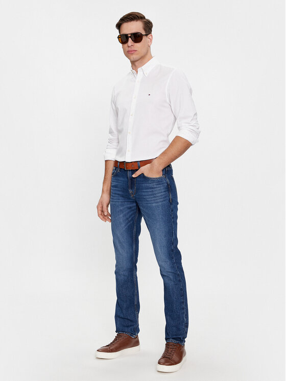 Tommy Hilfiger Tommy Hilfiger Košile MW0MW33782 Bílá Slim Fit